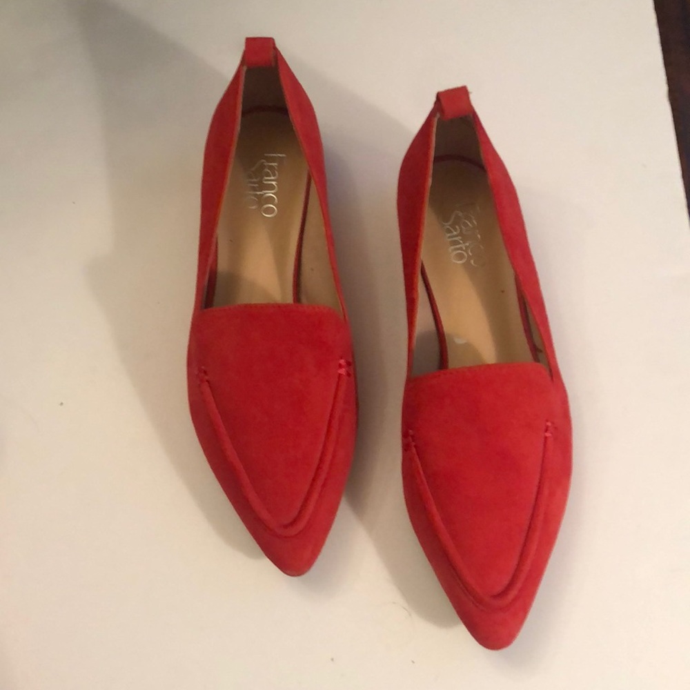 Franco Sarto red suede leather loafers sz9